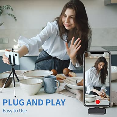 2 Pack Professional Wireless Lavalier Microphone for iPhone iPad Android with Charging Case Noise Reduction Plug-Play Clip on Lapel Mic for Video Recording Vlogging, YouTube, Interview, Live Streaming - Image 8