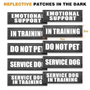 WINSEE Service Dog Vest Harness for Large Dog, Tactical Working MOLLE Vest with 10 Pet Patches, No Pull Heavy Duty Harness for Training Walking - Image 7