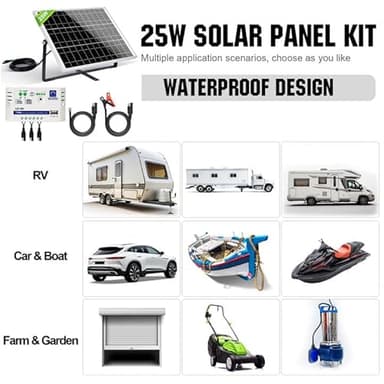 ECO-WORTHY 25 Watts 12V Off Grid Solar Battery Charger Kit: Waterproof Solar Panel + Adjustable Mount Bracket + SAE Connection Cable +10A Charge Controller for Car RV Marine Boat 12V Battery - Image 2