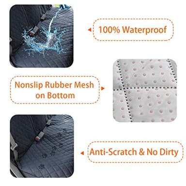 Honest Dog Car Seat Covers, Dog seat Cover with Side Flap for Cars, Trucks, and Suv's - Waterproof & Nonslip Pet Seat Cover for Backseat - Image 2