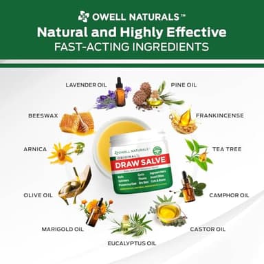 OWELL Naturals Drawing Salve Ointment for ingrown Hair, Boil & Cyst, Splinter Remover, Bug Spider Bites, bee Sting, Mosquito bite Itch, Poison Ivy, Flare, Hangnail - Image 5