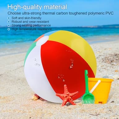 2 Pack Beach Balls, 20 Inch Beach Balls, Rainbow Color Pool Toys Pool Balls for Swimming Pool, Beach Toys Inflatable Ball for Summer Parties and Water Games - Image 4