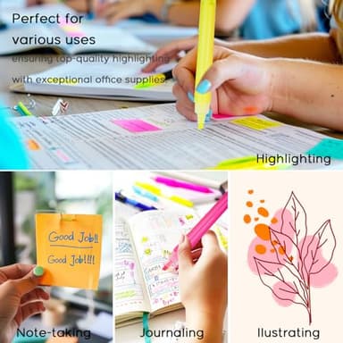 SILVERRAV Highlighters Assorted Colors,Pack of 6, Highlighter Pens No Bleed, Neon, Chisel Tip Highlighter Marker, Back to School Supplies, Office, Classroom, Use in Note Taking, Planner. - Image 6