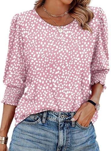 XIEERDUO Tops for Women Trendy 3/4 Sleeve Womens Shirts Dressy Casual Blouses for Women Business Casual Xxl - Image 1