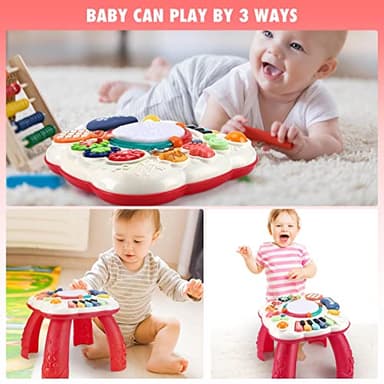 BACCOW Baby Toys 6 to 12-18 Months, Musical Activity Table for 1 Year Old Boys Girls Gifts, Toddler Infant Toys, Length 12.99 Inches Width 12.99 Inches Height 12.6 Inches (33cm W x 33cm L x 32 cm H) - Image 3