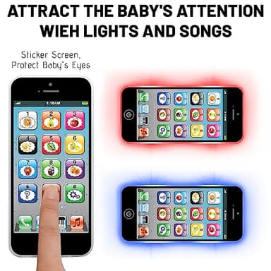 Toy Learning Play Cell Phone with 8 Functions and Dazzling Lights Interactive Toy for Toddler Baby Kids Boys Girls - Image 4