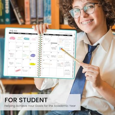 Taja Academic Planner Jul 2025 - Jun 2026 for Women & Men, Monthly and Weekly Calendar Planner, Teacher Student Planning Book with Tabs, Ideal for Office School Supplies, Aquamarine, A5, 6.4" x 8.5" - Image 7