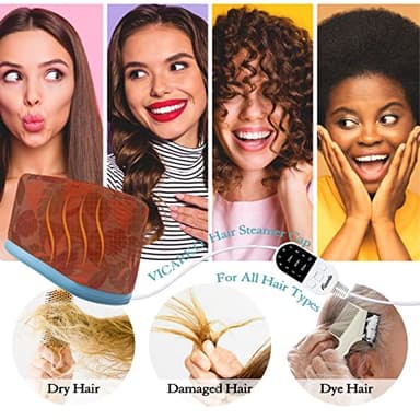 VICARKO Hair Steamer for Deep Conditioning, 10-Level Heats Up Quickly, 118” Power Cord, Heating Cap Hot Oil Treatment Heat, Electric Thermal Heated Steam Natural Black Hair, Hawaii Blue - Image 3