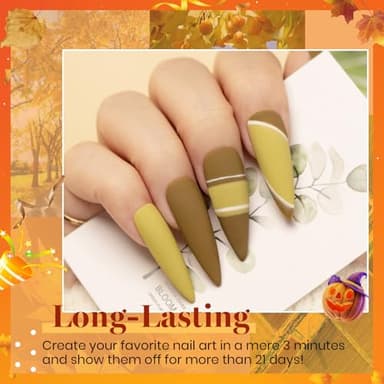 Beetles Fall Gel Nail Polish Set - 20 Colors Yellow Orange Burgundy Red Brown Black Green Gel Nail Polish Kit with Glossy Matte Gel Top Base Coat Soak Off Uv Manicure Gift for Women - Image 4
