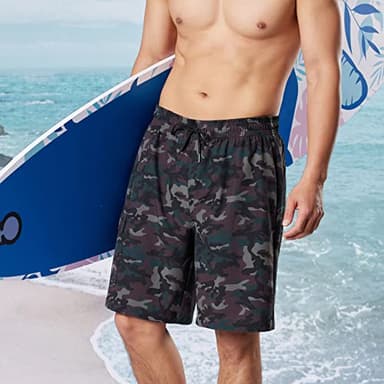 BRISIRA Mens Swim Trunks Bathing Suit 9 Inch Inseam Compression Liner Beach Long Board Shorts Swimsuit Anti-Chafe Quick Dry Camouflage - Image 4