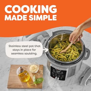 Instant Pot, 8-Quart Whisper Quiet 9-in-1 Electric Pressure Cooker, Slow Rice Cooker, Steamer, Sauté, Yogurt Maker, Warmer & Sterilizer, App With Over 800 Recipes, Stainless Steel, Duo Plus - Image 5