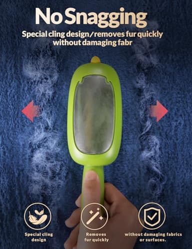 Portable Lint Brush,Reusable Lint Roller,Washable Pet Hair Removal Tool for Clothes,Furniture,Pet Hair Remover for Cats and Dogs Fur,Ideal Replacement for Sticky Refills Lint Roller/Removers - Image 3