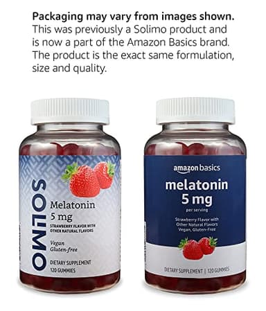 Amazon Basics Melatonin, Sleep Support Gummies, Strawberry Flavor, 5mg, 120 Count (Previously Solimo) - Image 4