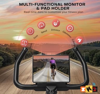 Exercise Bike, Adjustable Magnetic Resistance Stationary Bikes for Home with App Compatible, Quiet Indoor Cycling Bike with 350lbs Weight Capacity Comfortable Seat, Digital Monitor & Phone Mount - Image 6