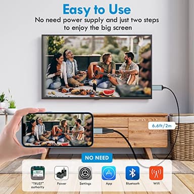 lulaven Lightning to HDMI Adapter • 1080P HD • HDMI Cable for iPhone to TV • Compatible with iPhone14, 13, 12 & YouTube to TV Output • 6.6FT (Does Not Support iPhone 15/16 or Streaming Netflix) - Image 4