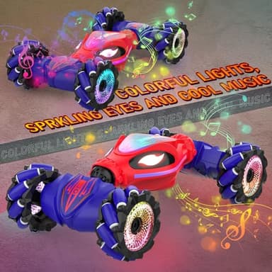 SAUFTTI Gesture RC Cars, Hand Controlled Stunt Car for 6-12 yr Kids, 2.4GHz Gesture Sensor Remote Control Cars, 4WD Double Sided Stunt RC Twist Car with Light Music for Boys Girls Birthday Xmas Gift - Image 2