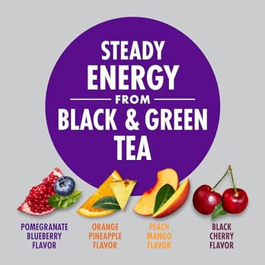V8 +Energy Peach Mango, Orange Pineapple, Black Cherry and Pomegranate Blueberry Juice Energy Drinks, 8 fl oz Can (24 Pack) - Image 3