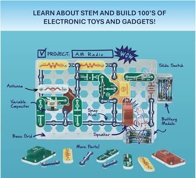 Snap Circuits Classic SC-300 Electronics Exploration Kit | Over 300 Projects | Full Color Manual Parts | STEM Educational Toy for Kids 8+ 2.3 x 13.6 x 19.3 inches - Image 5