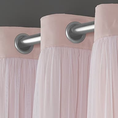 TOWN & COUNTRY LUXE Talia Double Layer Indoor Curtains, Sheer and Room Darkening Blackout, Grommet Top, Energy Efficient, 2-Pack Set, 52"W x 84"L (Pack of 2), Rose Blush 2 Count - Image 5