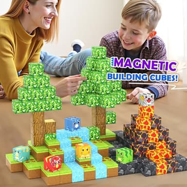 Magnetic Blocks Toys, Build Mine Magnet World Dinosaurs Set, Magnetic Tiles Building for Boys & Girls Kids Ages 3-5 5-7, STEM Montessori Sensory Toys for Toddlers Gifts for 3+ Years Old - Image 7