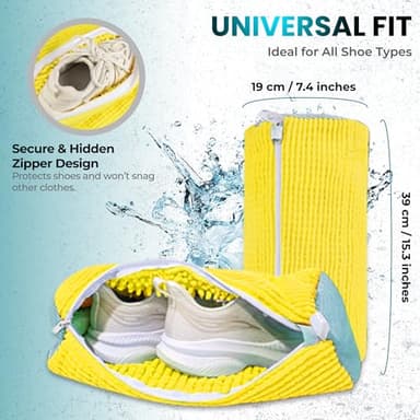 DASZERX Shoe Washing Machine Bag - 2 Pcs Set - Resuable Shoe Bag for Washing Machine and Dryer - 360° Wrap Shoe Washing Bag for Sneakers, Boots & Delicate Footwear - Image 7