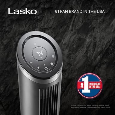 LASKO Apex Tower Fans Oscillating Quiet 42" - 29 ft/s Airflow, 28 dB, 90° Oscillation, 12H Timer, Air Filter for Hair & Dust, Remote, Black, Floor Fans for Home Bedroom, RST200 - Image 2