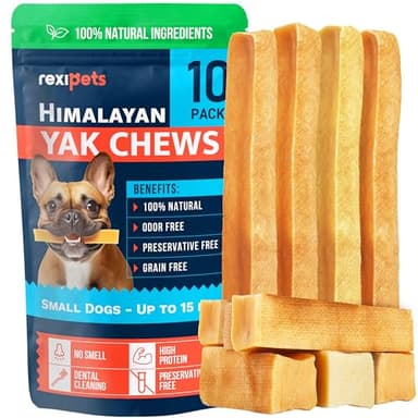 100% Natural Yak Cheese Himalayan Made Dog Chews All Breeds - Lactose Free Yak Chew for Small Medium & Large Dogs - Dental Cleaning Dog Chews for Aggressive Chewers - Long Lasting Odor & Gluten Free - Image 1