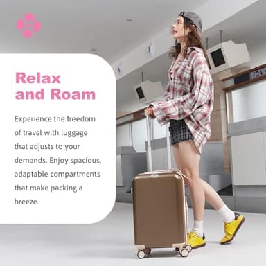 SIKIKU 20 Inch Carry On Luggage for Women, Lightweight Hardside Suitcase with 360° Spinner Wheels, TSA Lock, Durable Luggage for Travel, Titanium Gold - Image 6