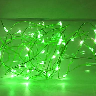 Twinkle Star 33FT 100 LED Silver Wire String Lights, St Patricks Day Fairy Lights Battery Operated LED String Lights for Christmas Wedding Party Home Holiday Decoration, Green - Image 7