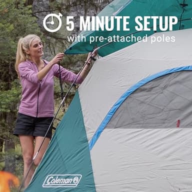 Coleman Skydome Tent with 5 Minute Setup, 2/4/6/8 Person Weatherproof Tent with Rainfly & Carry Bag, 20% More Headroom than Traditional Canopies - Image 4