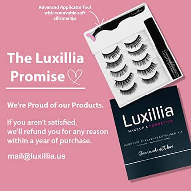 Luxillia Magnetic Eyelashes with Eyeliner 7 Piece Set, Most Natural Looking Magnetic Lashes Kit with Applicator, Best 8D, 3D Look, Reusable Fake Eye Lash, No Glue, Strongest Waterproof Liquid Liner - Image 5
