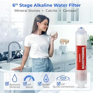 iSpring F9K NSF Certified 1-Year Reverse Osmosis Water Filter, Alkaline Remineralization Filters for 6-Stage RO Systems, Without RO Membrane - Image 6