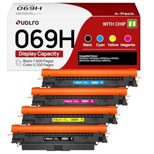 069 Toner Cartridge Set: MF753Cdw Toner Replacement for Canon 069 Toner Cartridge Set 069H Work with Canon Color ImageCLASS MF753Cdw MF751Cdw MF752Cdw | for Canon Toner 069 069H Ink Cartridges 4 Pack - Image 1