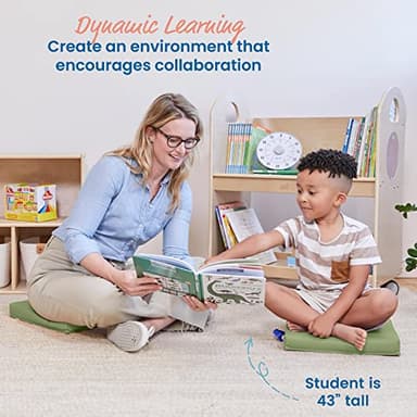 ECR4Kids SoftZone Floor Cushions, Square, Flexible Seating, Fern Green, 6-Piece - Image 4