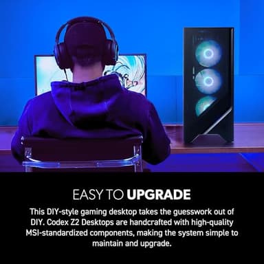MSI Codex Z2 Gaming Desktop: AMD R7-8700F, GeForce RTX 5070, 32GB DDR5, 2TB m.2 NVMe SSD, USB Type-C, VR-Ready, Windows 11 Home : A8NVP-436US - Image 7