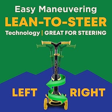 3 Wheel Scooter for Kids with Foldable Seat, Adjustable Handlebar Height, Lean-to-Steer Ride On Toy for Kids Ages 2+, Light-Up LED Wheels, Wide Anti Slip Deck, Indoor & Outdoor Use, Yellow - Image 3