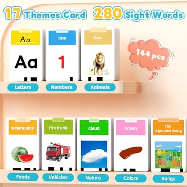 HOMESTEC Toddlers Talking Flash Cards with American accent & 288 Sight Words, Speech Therapy Toys for 3 4 5 6 Years Old Boys and Girls, Learning Educational Montessori Sensory kit, Kids Birthday Gifts - Image 8