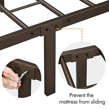 Yaheetech Classic Metal Platform Bed Frame Mattress Foundation with Victorian Style Iron-Art Headboard/Footboard/Under Bed Storage/No Box Spring Needed/Twin Size Bronze - Image 8