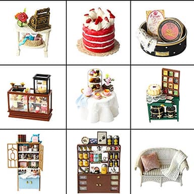 CUTEBEE Dollhouse Miniature House with Furniture, DIY Dollhouse Kit with Dust Proof, Music Movement, 1:24 Scale Creative Room for Gift for Family and Friends (Rose Garden Tea House) - Image 7