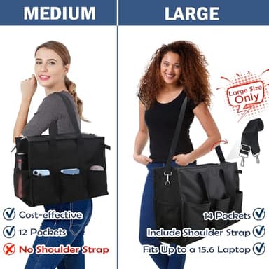 ABAMERICA Nurse Bags for Work Nursing Bag Multiple Pockets Waterproof Organizing Zip Top Clinical Bag for Nursing Students - Image 2