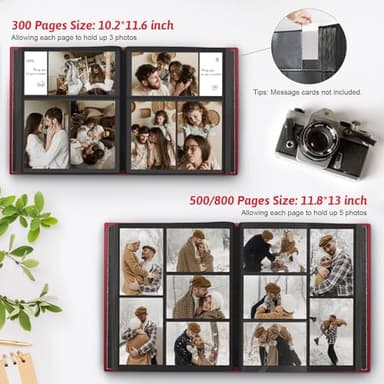 Popotop Photo Album 4x6 800 Pockets with Leather Hardcover Cover, Large Photo Album Binder Book with 80Pcs Pages for Family Travel Wedding Baby Gifts - Image 5