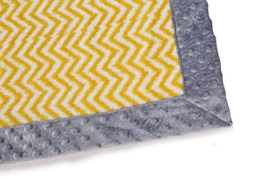 Bacati Ikat Zigzag Chevron with Border Plush Blanket, Yellow/Grey, 30" x 40" - Image 4