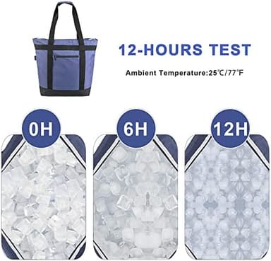 BeeGreen Cooler Bag Soft Leakproof Insulated Tote with Zipper for Beach Travel Grocery - Image 4