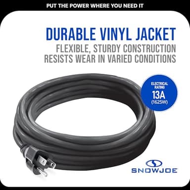 Sun Joe PJEXT20-163-BLK Vinyl Landscape Outdoor 20-Foot Extension Cord, Black - Image 4
