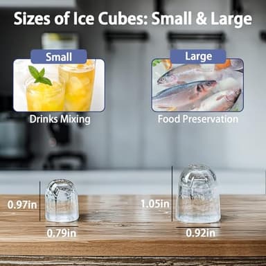 DollarDash 26LBS Per Day Portable Countertop Ice Maker, Self-Cleaning 2 Sizes of Bullet Ice Machine with Scoop and Basket, 9 Cubes in 6 min,Ideal for Home/Kitchen/Bar/Camping (Home, 26lbs/Day) - Image 7