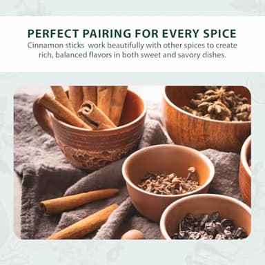 Soeos Cinnamon Sticks, 8 oz (227g), Cassia Cinnamon Sticks, Strong Aroma, 2.75" Length, 100% Raw Cinnamon, Perfect for Baking, Cooking, Beverages, Coffee, Tea and Mulled Wine - Image 3