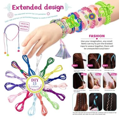 HFWDGTAO Friendship Bracelet Making Kit for Girls Birthday Present for Teen Girl, Arts and Crafts String Maker Tool Arts and Crafts Toy for Kids Ages 8-12 (Purple-1168) - Image 3