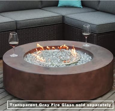 COSIEST Outdoor Propane Fire Pit Coffee Table w Dark Bronze 42 inch Round Base Patio Heater, CSA Certified, 50,000 BTU Stainless Steel Burner, Free Lava Rocks, Waterproof Cover - Image 2