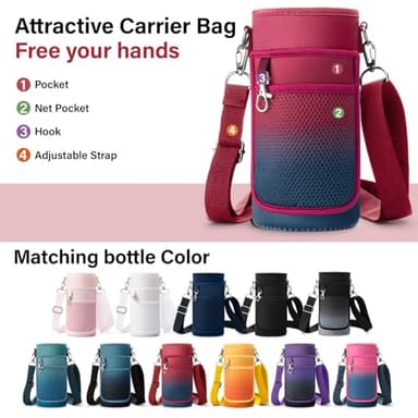 DYSANKY Insulated Water Bottle | Thickened Stainless Steel Vacuum Metal | Portable Sports Water Jug for Gym and Hiking with Straw, Carrier Bag, Handle Strap | BPA-Free 32 oz - Image 6