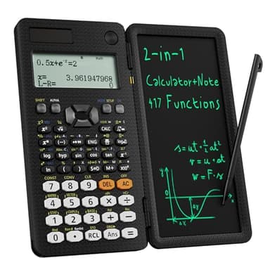 Scientific Calculators for Students 991ES Office Calculators Desktop, ROATEE 4-Line Display Calculator with Erasable LCD Writing Tablet, Solar Battery Power with Notepad Calculator for School - Image 1
